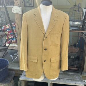 Vintage Mustard Yellow Linen Blazer Jacket